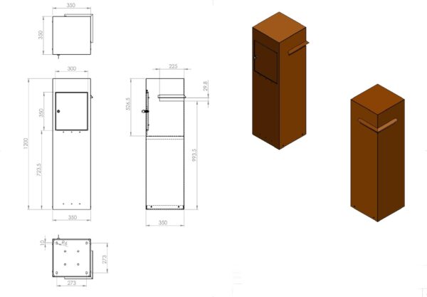 L'acier corten boîtes aux lettres, Thor