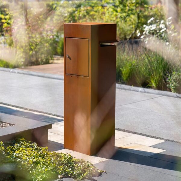 Corten steel standing mailbox Thor