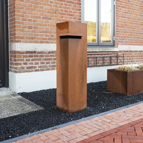 Corten steel standing mailbox Thor