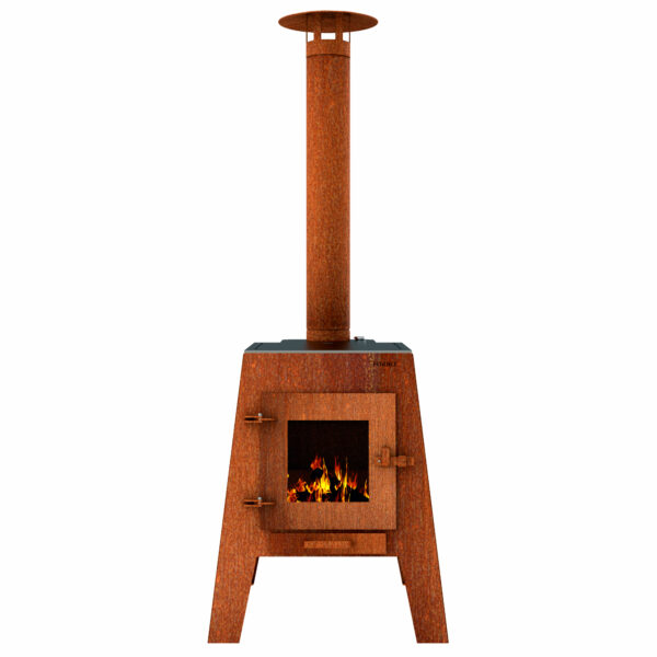 Corten steel kitchen fireplace Madamm