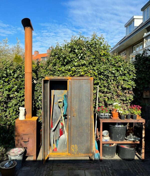 Corten steel garden cabinet