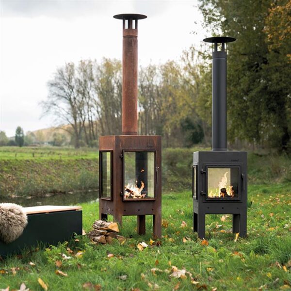 Corten steel garden fireplace Digna