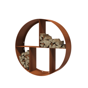 Corten steel wood storage