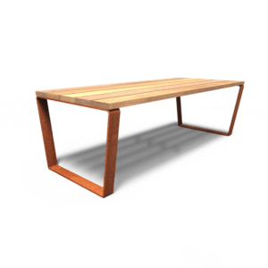 Table de jardin acier Corten MIO