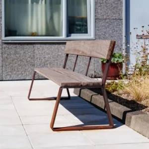 Banc de jardin en acier Corten MIO