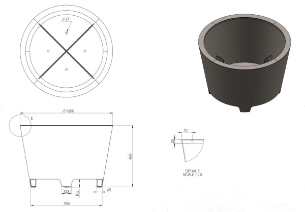 aluminium planteur Nora