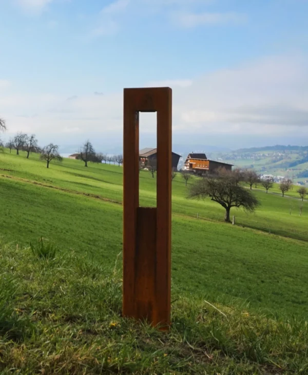 Corten steel outdoor lamp